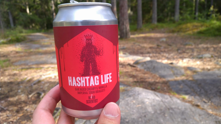 A can of mead "Hashtag Life" by "Mead Scientist"