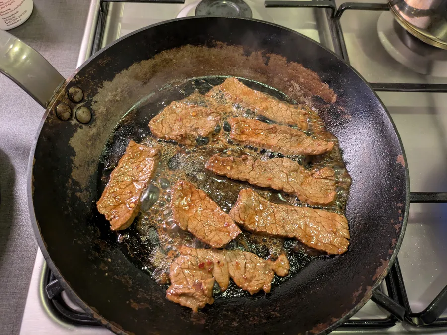 Frying sirloin steak