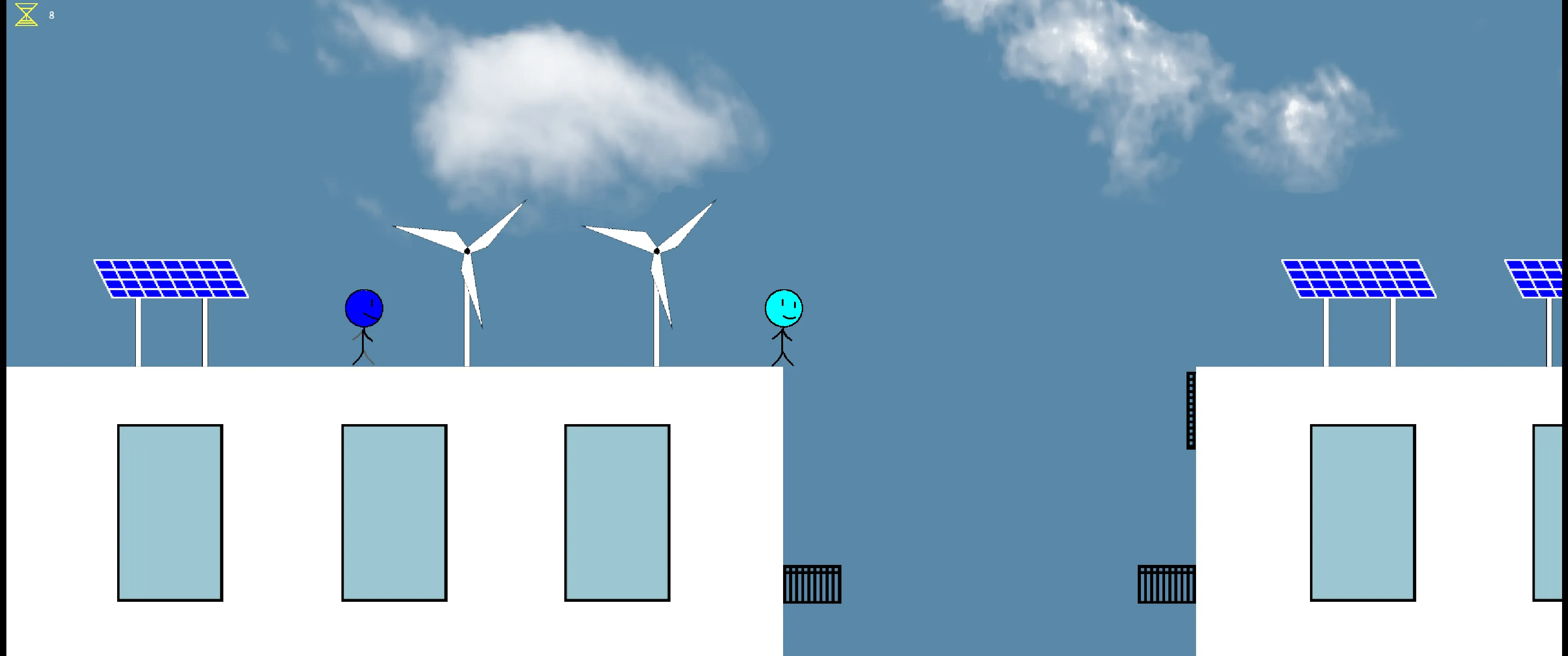 Screenshot of city roof level from the game Connected.