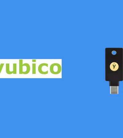 Yubico logo and a Yubikey 5C NFC